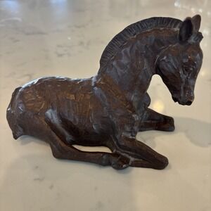 VTG Red Mill MFG USA Handcrafted Horse Figurine Pecan  Equestrian Farm Decor